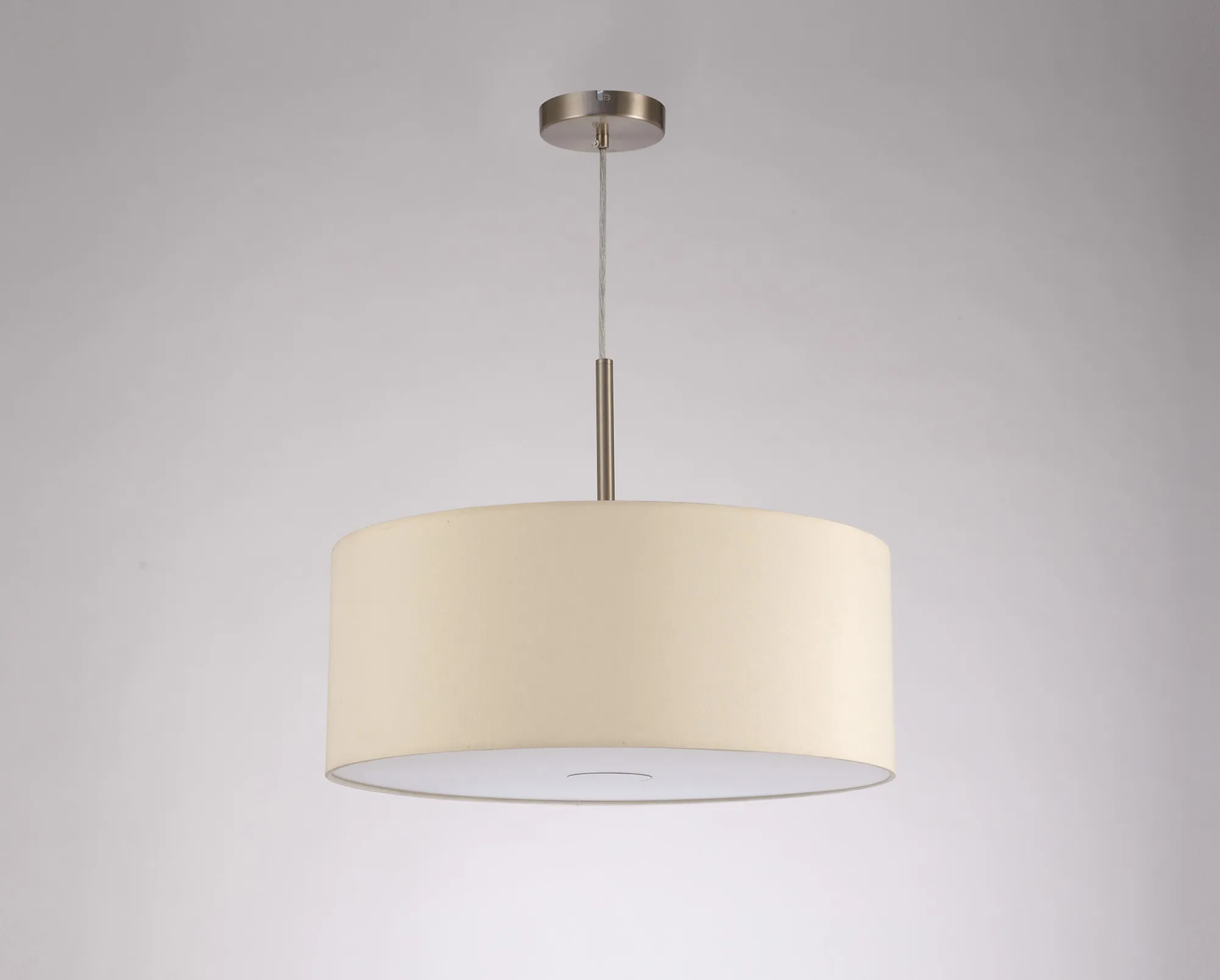 Baymont 50cm Pendant 1 Light Satin Nickel, Ivory Pearl, Frosted Diffuser DK0303  Deco Baymont SN IV